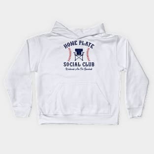 Home Plate  Social Club, Midday, Softball Mom, Softball Dad, Softball Game Day, Softball Grandma, Softball Family Kids Hoodie